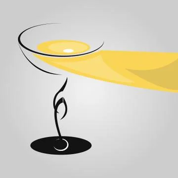 Glass of white wine Stock Illustration