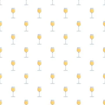 Glass of white wine pattern seamless background illustration Stock Illustration
