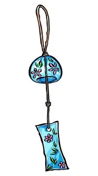 Glass wind chime vector art illustration. Stock Illustration