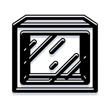 Glass window frame with reflections and shadow Stock Illustration