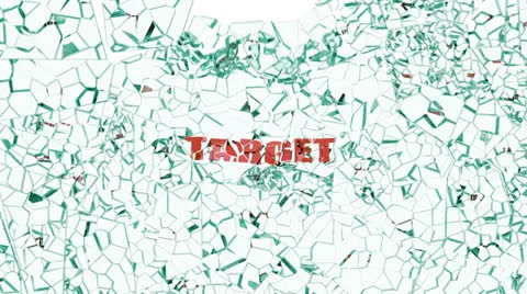 Glass window with Target text smashes animation Video stock 25791050