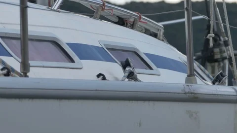 Glass Window on Yacht Stock Footage 77353371