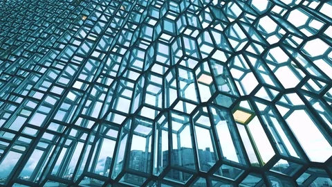 Glass windows abstract building Stock Footage