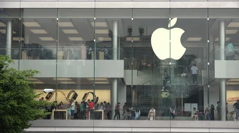 Full Glass Windows Of A Closed Apple Store Stock Photo - Download