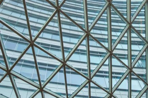 Glass windows grid on building Foto stock