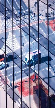 Glass windows of modern skyscraper Stock Photos