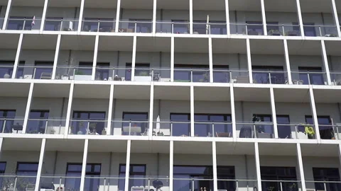 Glass windows. Windows in a multi-storey building. Stock Footage 214124579