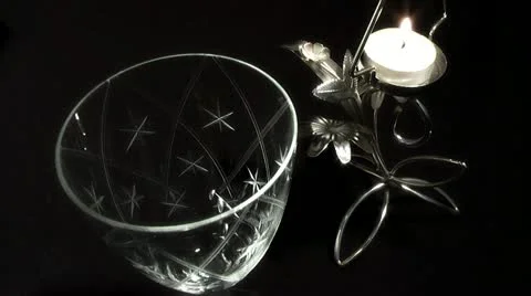 A glass of wine on the background of candles Stock Footage 11134636