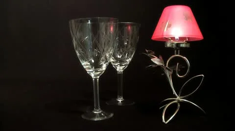 A glass of wine on a background of lights 库存影片 11134618