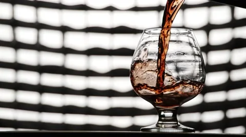 Glass of wine on a black background Stock Footage 54229122