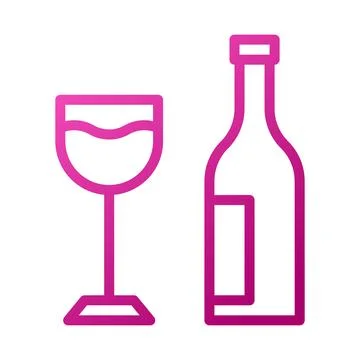 Glass wine Element gradient pink easter illustration Illustrazione stock