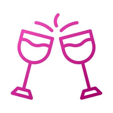 Glass wine Element gradient pink easter illustration Illustrazione stock