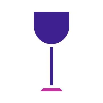 Glass wine Element solid blue pink easter illustration Illustrazione stock