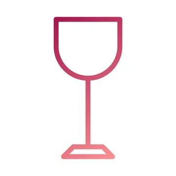Glass wine icon gradient red white easter illustration Illustrazione stock
