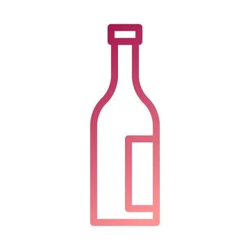 Glass wine icon gradient red white easter illustration Illustrazione stock