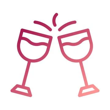 Glass wine icon gradient red white easter illustration Illustrazione stock