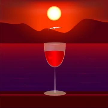 Glass of wine Stock Illustration