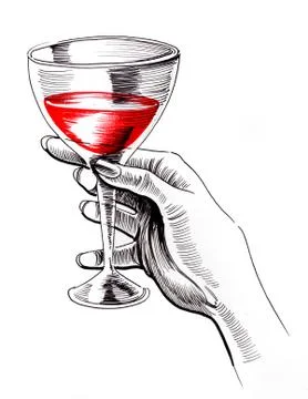 Glass of wine Stock Illustration