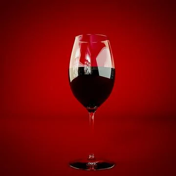 Glass of wine isolated on red background Stock Illustration