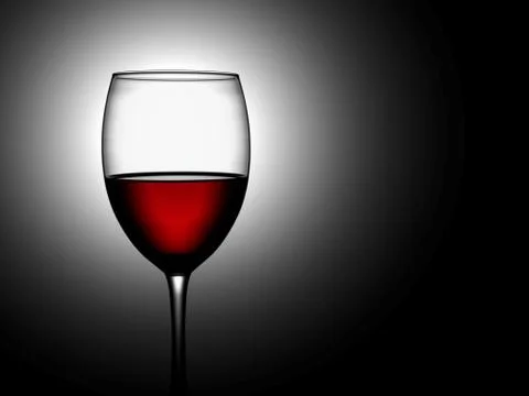 Glass of wine lit with backlight Stock Photos