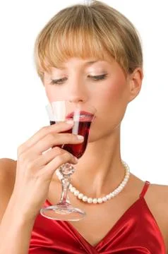 The glass of wine Stock Photos
