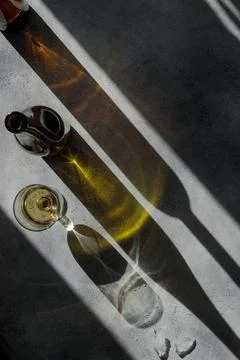 Glass of wine with shadows Stock Photos