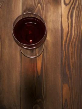 Glass of wine on the table Stock Photos