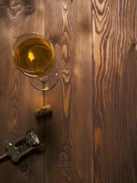 Glass of wine on the table Stock Photos