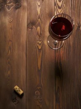 Glass of wine on the table Stock Photos