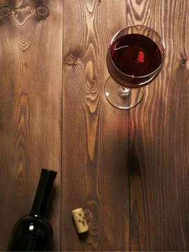 Glass of wine on the table Stock Photos
