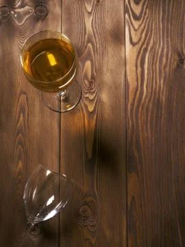 Glass of wine on the table Stock Photos