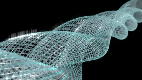 Glass wire wave structure digital bg able to loop endless Stock Footage 332857117