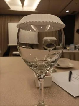 Glass on the work table Stock Photos