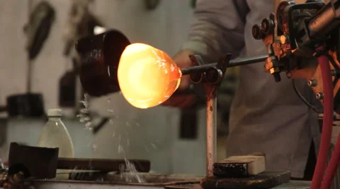 Glass workshop. Studio glass making Stock Footage 61932118