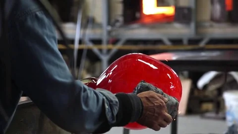 Glass Workshop – Studio Glass Sculpture – Atelier – Murano, Venice Stock Footage 73316153