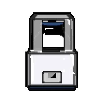 Glass yogurt maker pixel art vector illustration Stock Illustration