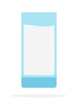 Glass of yogurt vector flat isolated Stock Illustration