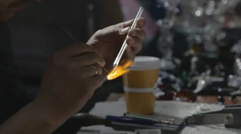 Glassblower at work Stock Footage 39557733