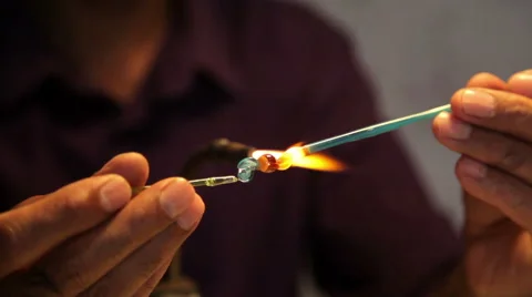 Glassblower at work 스톡 동영상 50152351