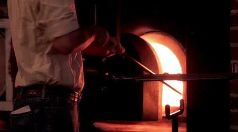 Glassblower Working Stock Footage 7770416