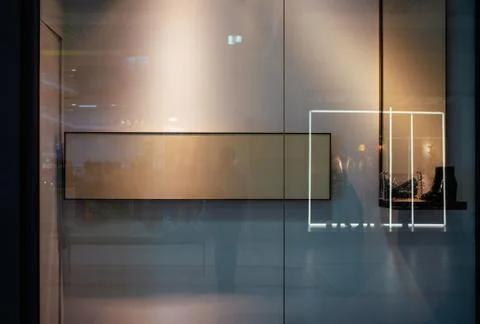 Glassed store window with reflection and copy space Foto stock