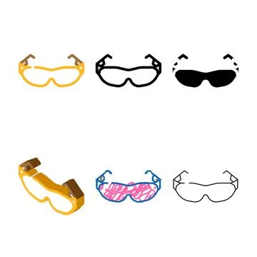 Glasses accessory forms color icon vector Ilustração Stock