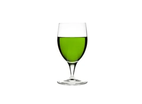 Glasses with alcohol. White background. Studio shot. Stock Photos