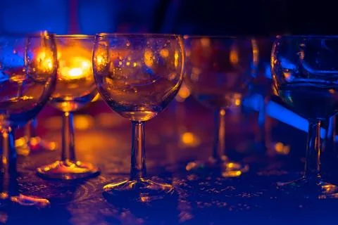 Glasses for alcoholic drinks Stock Photos