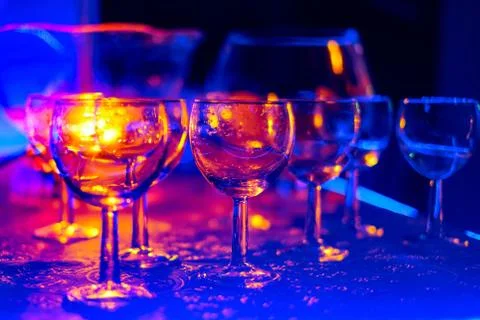 Glasses for alcoholic drinks Stock Photos