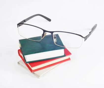 Glasses and books Stockfoto's