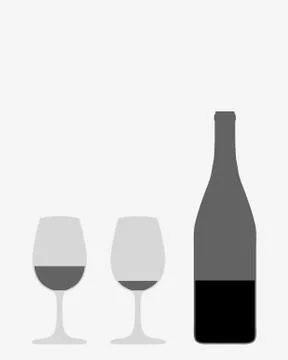 Glasses and bottle Stock Illustration
