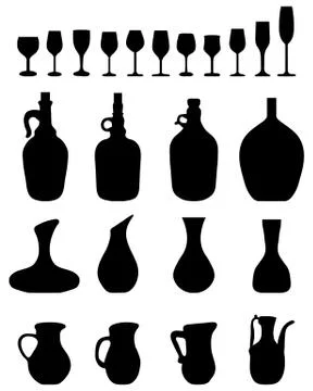 Glasses and bottles Stock Illustration