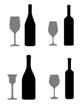 Glasses and bottles Stock Illustration