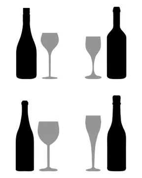 Glasses and bottles Stock Illustration